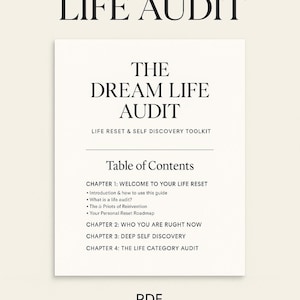 The Dream Life Audit PDF Self Discovery Journal Life Alignment Planner Healing Workbook Printable Self Growth Toolkit for Women and Men