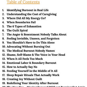 burnout recovery guide for caregivers digital ebook with action steps self reflection pages calming routines and therapeutic journaling prompts designed to support physical and emotional recovery from caregiver stress instant download pdf for wellness and balance in home or healthcare caregiving environments