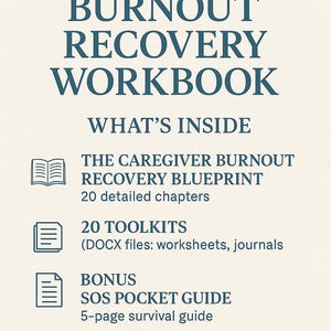 emotional support guide for caregivers burnout relief and recovery printable digital download includes mental health strategies mindful practices daily self care plans and supportive journaling tools perfect for nurses family caregivers or anyone experiencing caregiver fatigue instant access wellness ebook