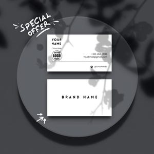 Minimalist Business Card Design Template, Modern Business Cards, Minimal Business Card, White Business Cards, Printable Business