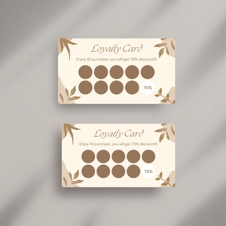 Editable Loyalty Card Canva Template With 75% Discount Reward Punch ...