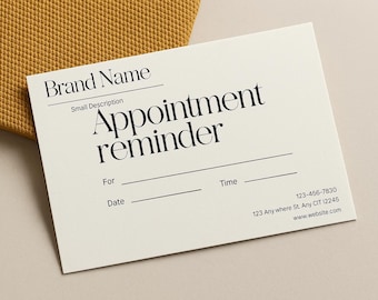 Modèle de carte de rappel de rendez-vous minimaliste Carte de rappel personnalisée imprimable Salons de beauté Spas Artistes des cils Coiffeurs Conception numérique modifiable