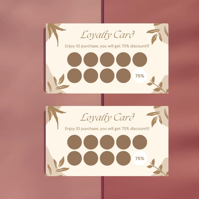 Editable Loyalty Card Canva Template With 75% Discount Reward Punch ...