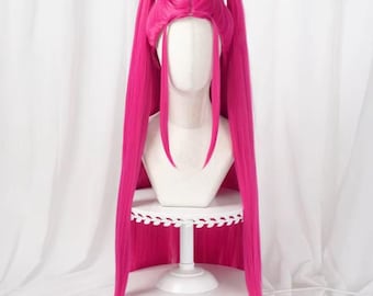 KPop Demon Hunters Mira Long Pigtails Pink Wig