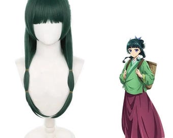 The Apothecary Diaries Maomao Anime Cosplay Costume Dark Green Wig