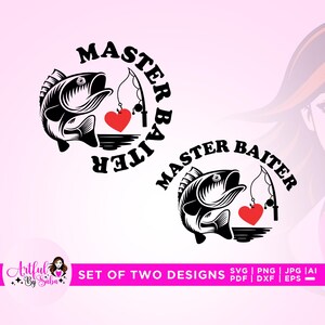 Master Baiter Svg, umorismo del pescatore, Cricut, download immediato, divertente pesca Svg, Master Baiter png, file Svg di pesca per magliette, pescatore