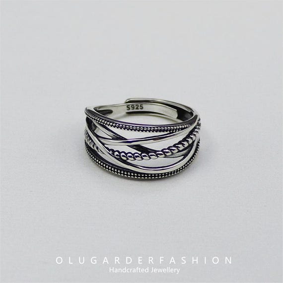 Sterling Silver X Ring, Minimalist Ring, Geometric Ring