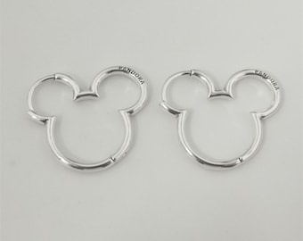 Pandora Mickey Mouse Silhouette Hoop Earrings