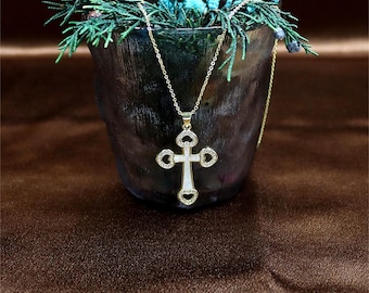 Colar de cruz de zircão colorido elegante para homens, pingente de zircão de diamante completo de hip-hop, joias versáteis unissex