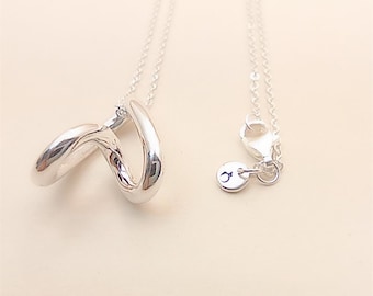PANDORA 925 Organically Shaped Heart Pendant Necklace