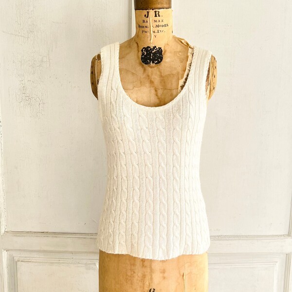 Ralph Lauren cable knit sweater vest white sweater vest