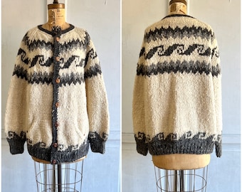 chunky wool cardigan hand knit