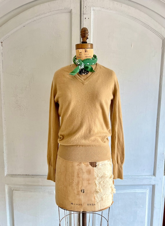 70s vintage cashmere sweater Scottish cashmere v n