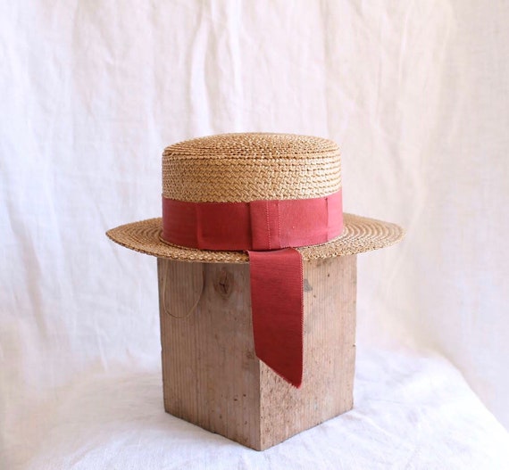 Edwardian antique straw boater Child’s boater vint