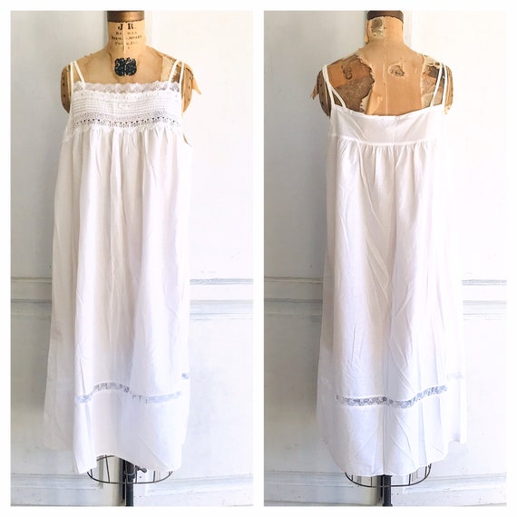 Victorian style white nightgown cotton nap dress 8