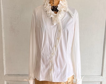 Escada blouse white ruffled Escada blouse