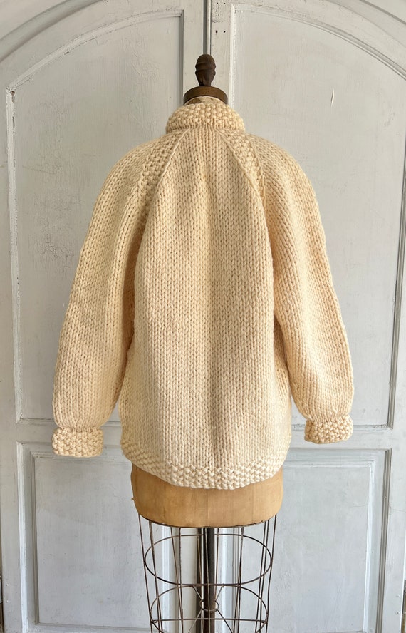 Hand knit chunky wool cardigan vintage - image 6