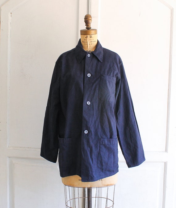 vintage indigo chore jacket deadstock chore coat v
