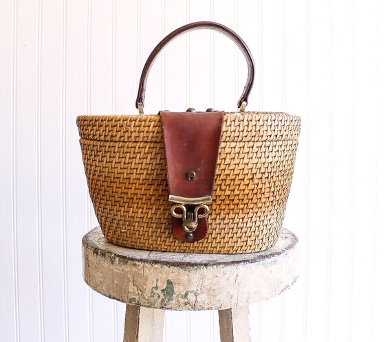 70s vintage basket bag Etienne Aignier basket purs