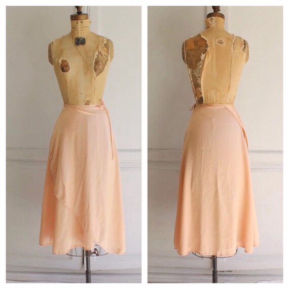 70s satin ballet skirt vintage satin wrap skirt