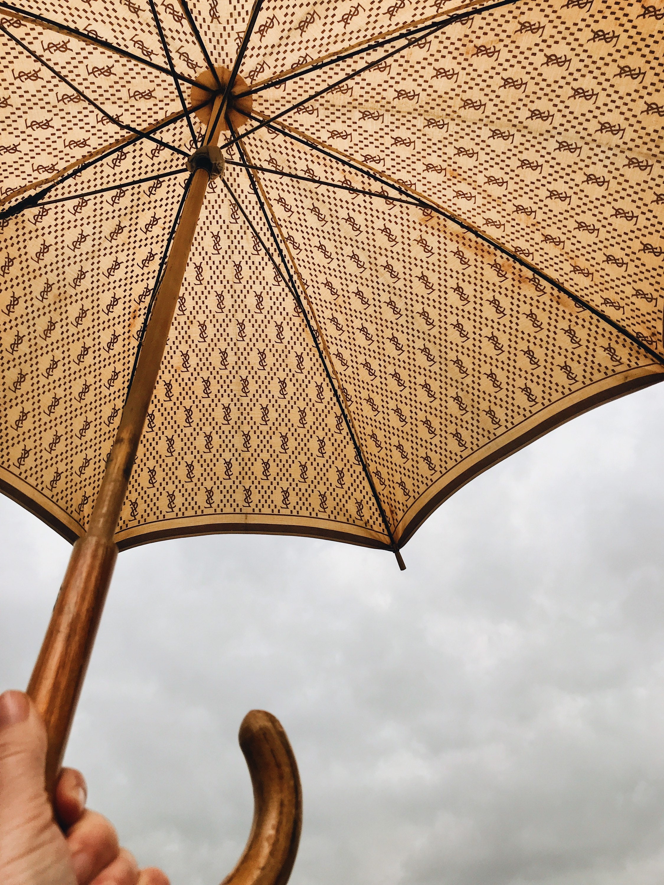 Original Vintage Louis Vuitton Umbrella Parasol Brown Monogram France