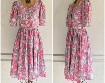 80s vintage Laura Ashley dress floral dress