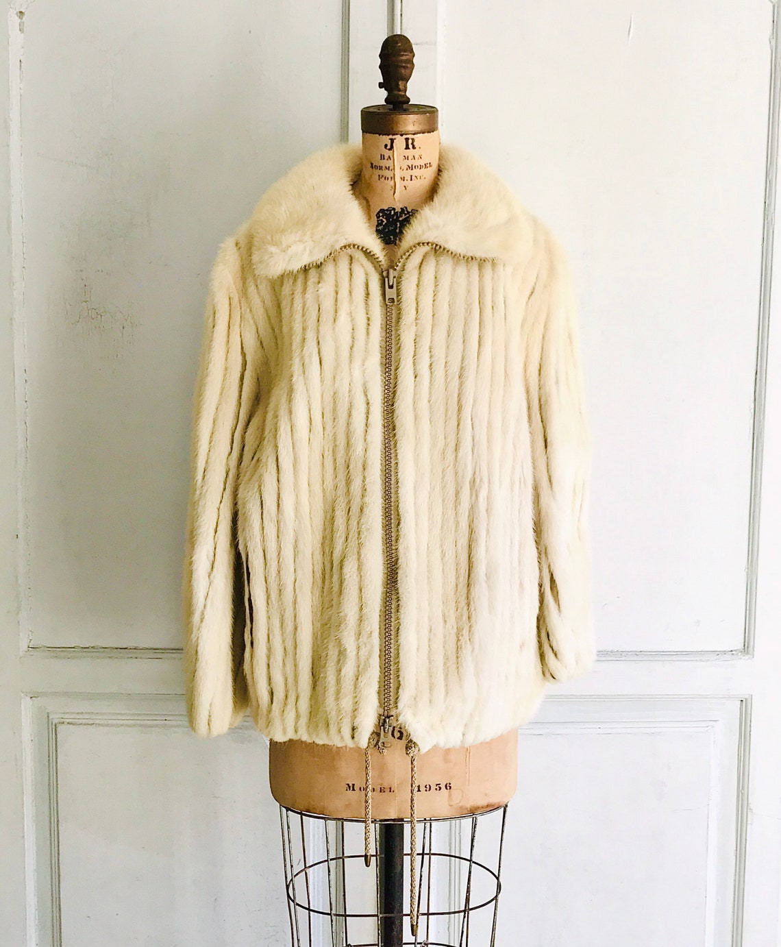 vintage white mink fur coat