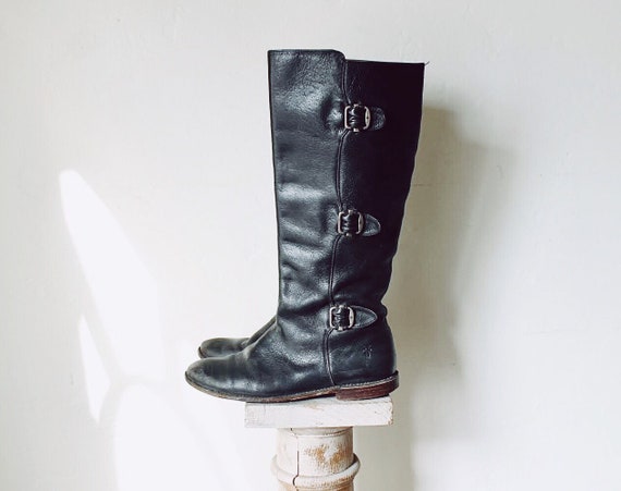 frye black riding boots