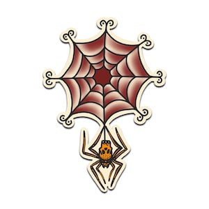 Spider Web Sticker Halloween Creepy Vinyl Decal.