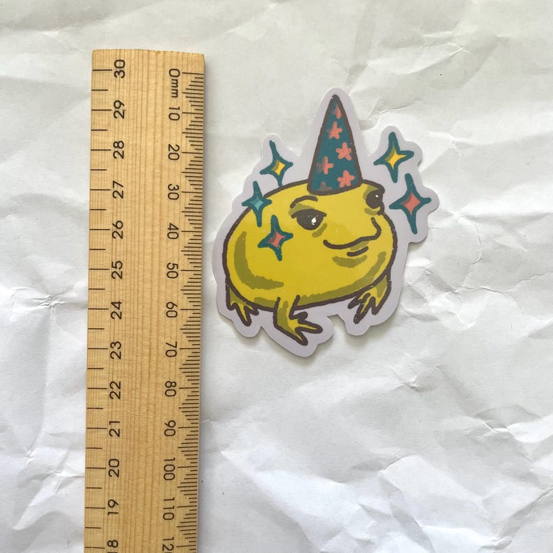 Cute Wizard Frog Sticker Funny Aesthetic Vinyl Decal Party Toad Sticker ...