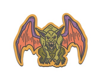 Gargoyle Sticker Gothic Monster Halloween Decor Sticker.