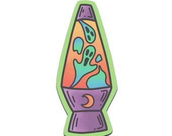 Ghost Lava Lamp Sticker Glossy Halloween Spooky Sticker.