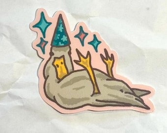 Wizard Duck Sticker, Cute Magical Vinyl Decal, Cozy Duck Art, Fun Gift for Journals, Laptops, and Water Bottles.
