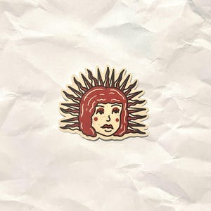 Pegatina de cara de sol vintage, arte celestial, calcomanía de vinilo de cara solar retro, boho mítico, para computadora portátil, botella de agua, regalo estético