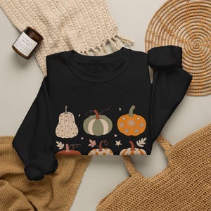 Autumn Patchwork Pumpkins Graphic Sweatshirt