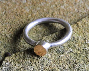 Silver ring with a gold accent - several sizes available