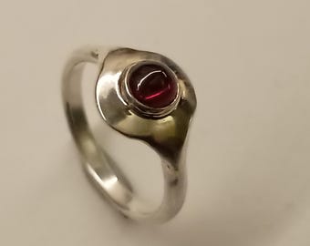 Silver Garnet statement ring