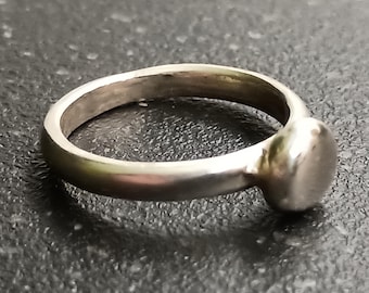 Silver organic pebble ring
