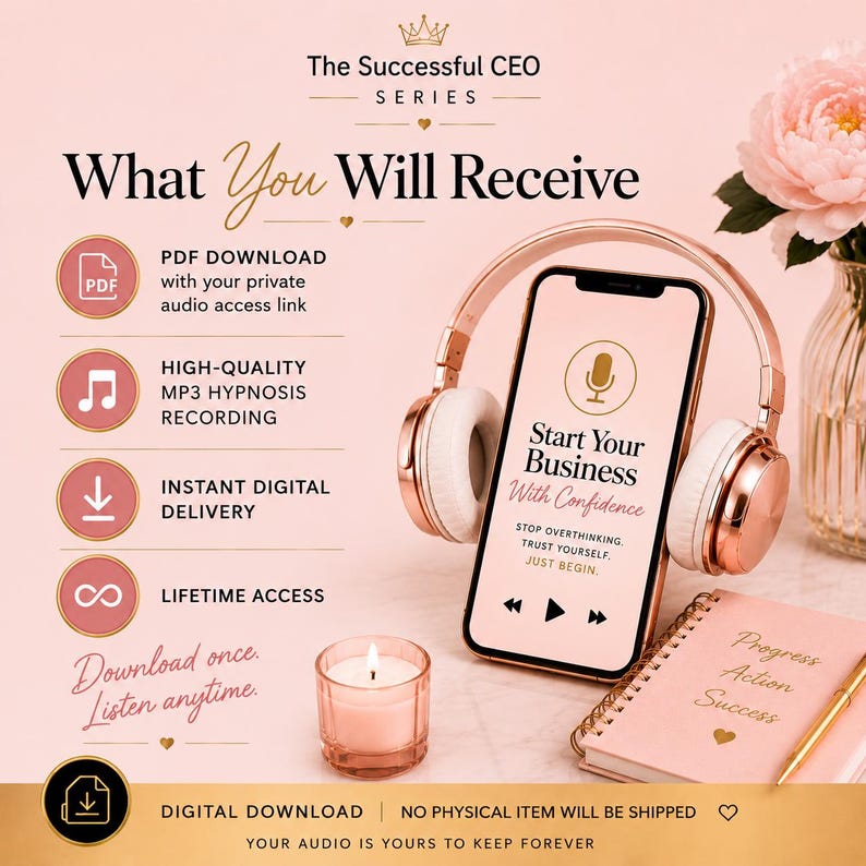 Start Your Business With Confidence, Program Your Female Entrepreneur Success Mindset, Hypnosis MP3 Download image 4