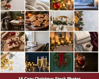 Mysigt julfotopaket, 16 ansiktslösa vinterlivsstilsbilder, semesterbilder för blogg, Instagram och Pinterest