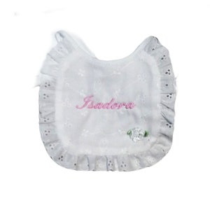 Personalized Eyelet Baby Girl Embroidered Bib Baby Girl Infant Newborn Personalized Bib