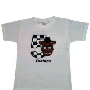 Five 5 Nights at Freddy’s Boy&#39;s Personalized Shirt Bodysuit or Tank Top 1st 2nd 3rd 4th 5th 6th 7th 8th 9th Birthday Shirt