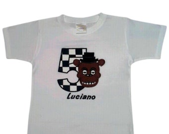 Five 5 Nights at Freddy’s Boy's Personalized Shirt or Bodysuit 1st 2nd 3rd 4th 5th 6th 7th 8th 9th Birthday Shirt