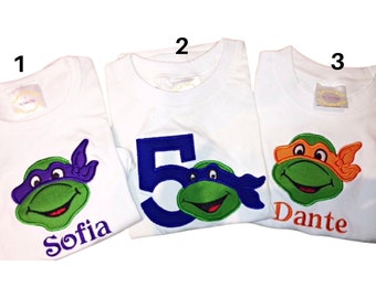 Turtle Birthday Personalized Name & Age Shirt Bodysuit or Tank Top 1st 2nd 3rd 4th 5th 6th Turtles Birthday TShirt