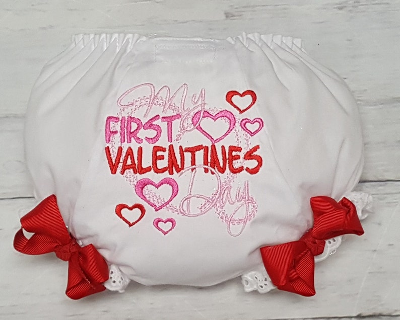 My First Valentine/'s Day Boutique Bow Diaper COVER BLOOMERS Valentine/'s Day Bloomers