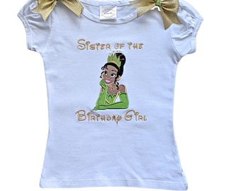 TIANA BIRTHDAY Sister Shirt Personalized with Sister of the Birthday Girl Shirt Bodysuit ot Tank Top