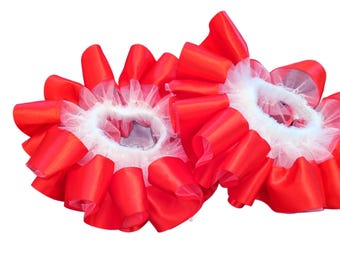 Ruffle Ribbon Tutu Anklets: Red, Gold, Pink - Girls & Toddlers
