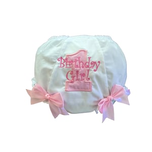 Light Pink and Hot Pink Birthday Girl Diaper Cover Bloomers or Design Your Own Bloomers Diaper Cover