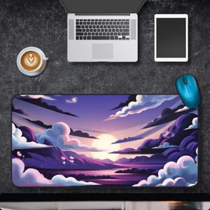carino tappetino da scrivania kawaii, tappetino da scrivania kawaii, tappetino da scrivania kawaii viola, tappetino per mouse natura, decorazioni kawaii, tappetino da scrivania per computer kawaii, tappetino da scrivania viola,
