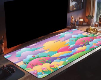 Alfombrilla de ratón suave en tonos pastel, alfombrilla de ratón kawaii, alfombrilla de escritorio colorida, alfombrilla de ratón pastel kawaii, alfombrilla de escritorio kawaii, alfombrilla de escritorio bonita, alfombrilla de escritorio pastel,